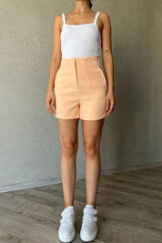 Somon Pens Detaylı Mini Şort SY-2305-Somon