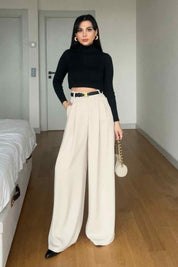 Bej Bol Paça Palazzo pantolon SY-2955-Bej