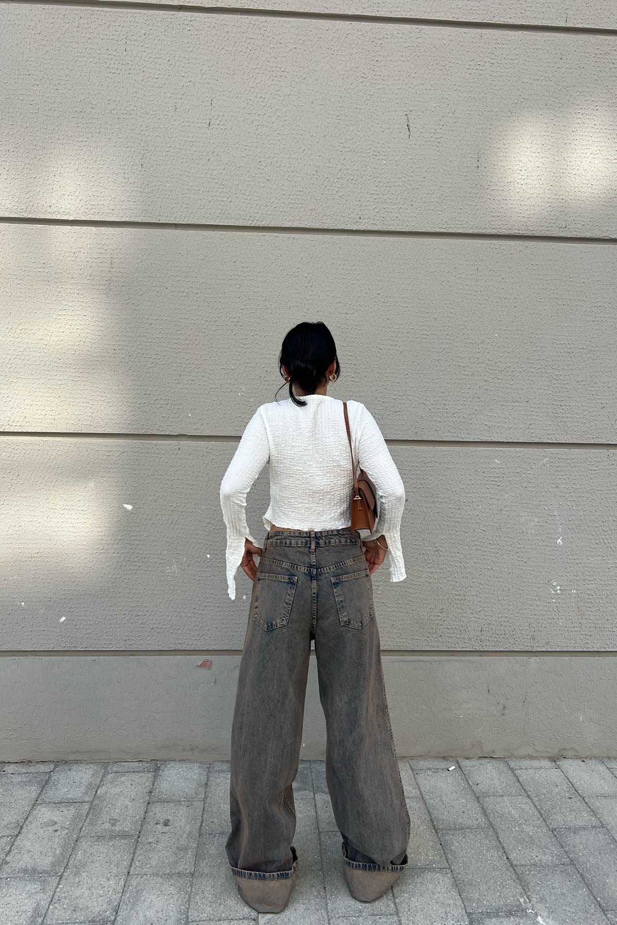 Eskitme Dikiş Detaylı Baggy Jean SY-2378-Eskitme