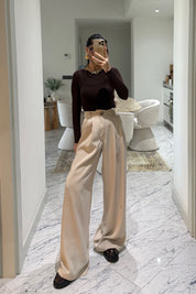 Bej Bol Paça Palazzo pantolon SY-2955-Bej