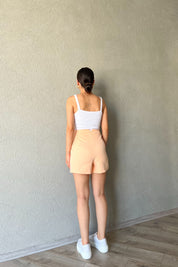 Somon Pens Detaylı Mini Şort SY-2305-Somon
