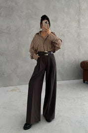 Koyu Kahve Premium Poliviskon Pantolon SY-3353-Koyu Kahve