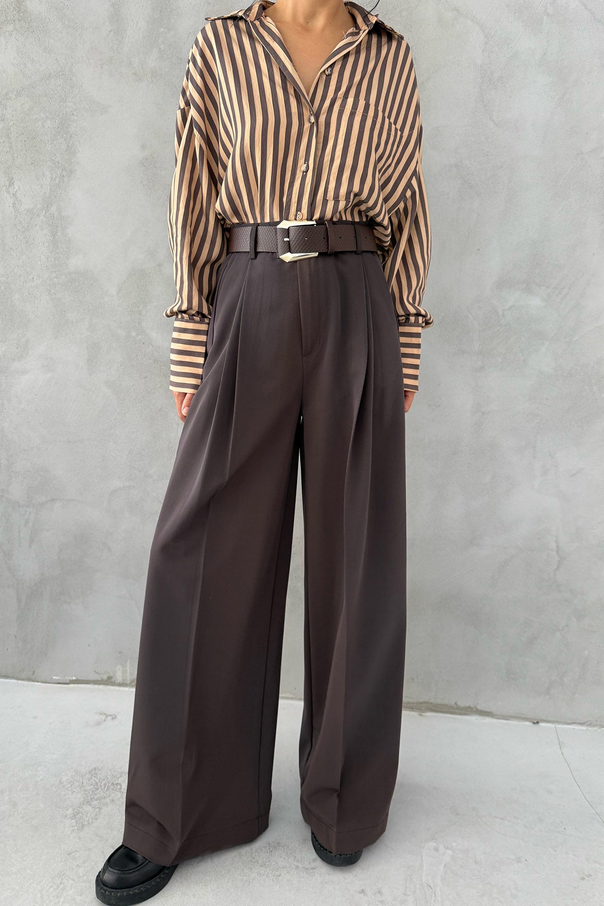 Koyu Kahve Premium Poliviskon Pantolon SY-3353-Koyu Kahve