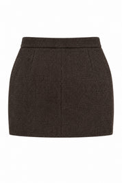 Kahve Mina Mini Etek SY-3879-Kahverengi