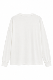 Ekru Amour Baskılı Oversize Uzun Kollu Tişört SY-3829-Ekru