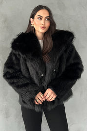 Siyah Kısa Suni Kürk Ceket SY-2429-Siyah