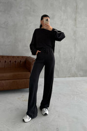 Orjinal Marka Bisiklet Yaka Çizgili Eşofman Takımı - Lacivert SY-3421-Lacivert