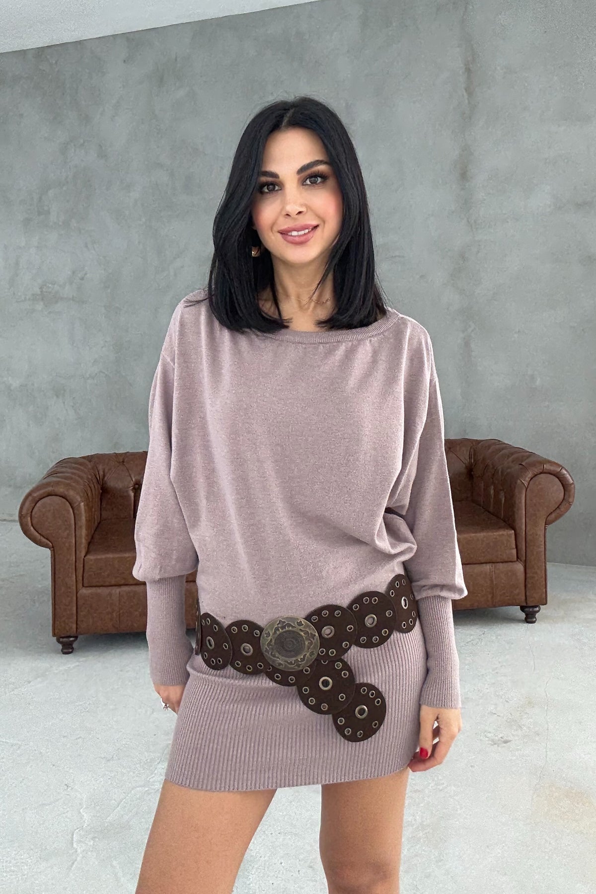 Kahve Bohem Kovboy Toka Kadın Bel Kemeri SY-3470-Kahverengi