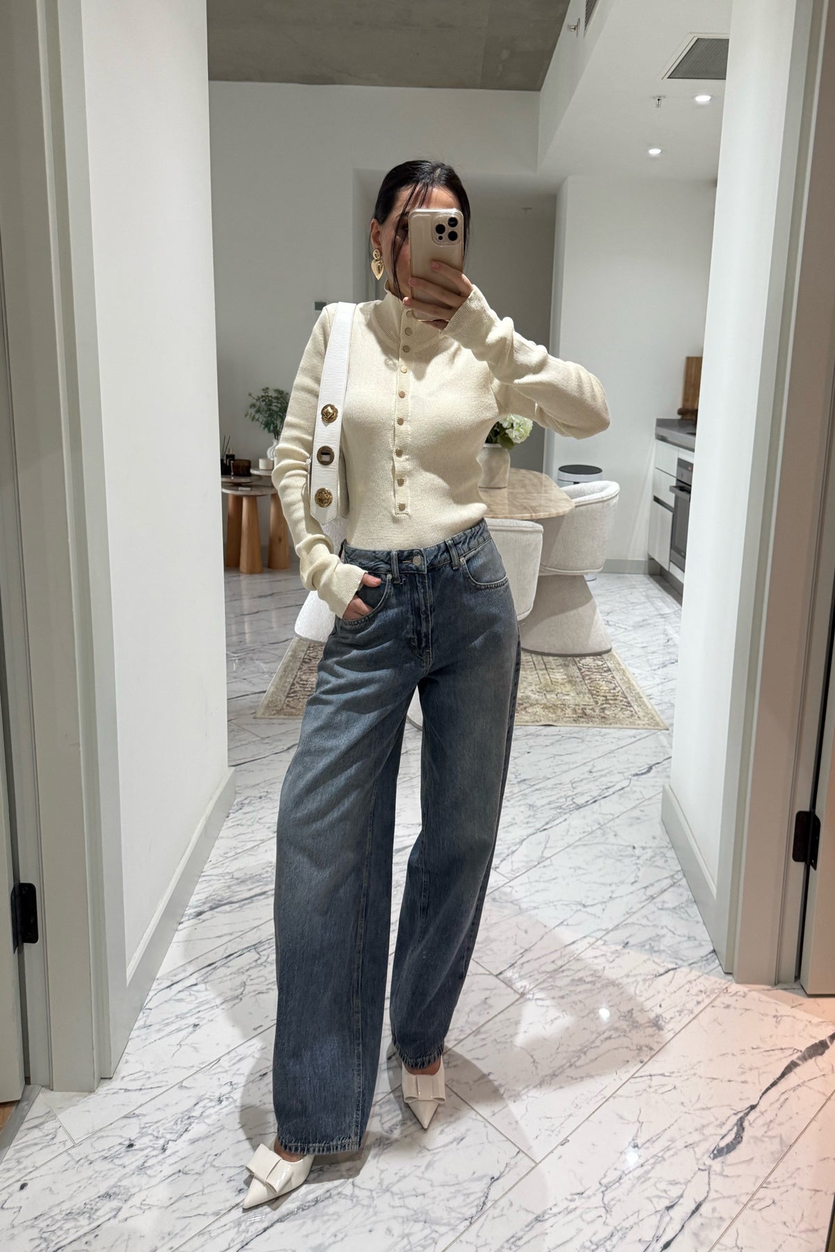 Mavi Yıkamalı Vintage Balon Jean SY-3517-Mavi