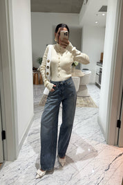 Mavi Yıkamalı Vintage Balon Jean SY-3517-Mavi