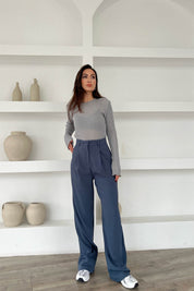 Petrol Yeşili Premium Palazzo Pantolon SY-1696-Petrol Yeşili