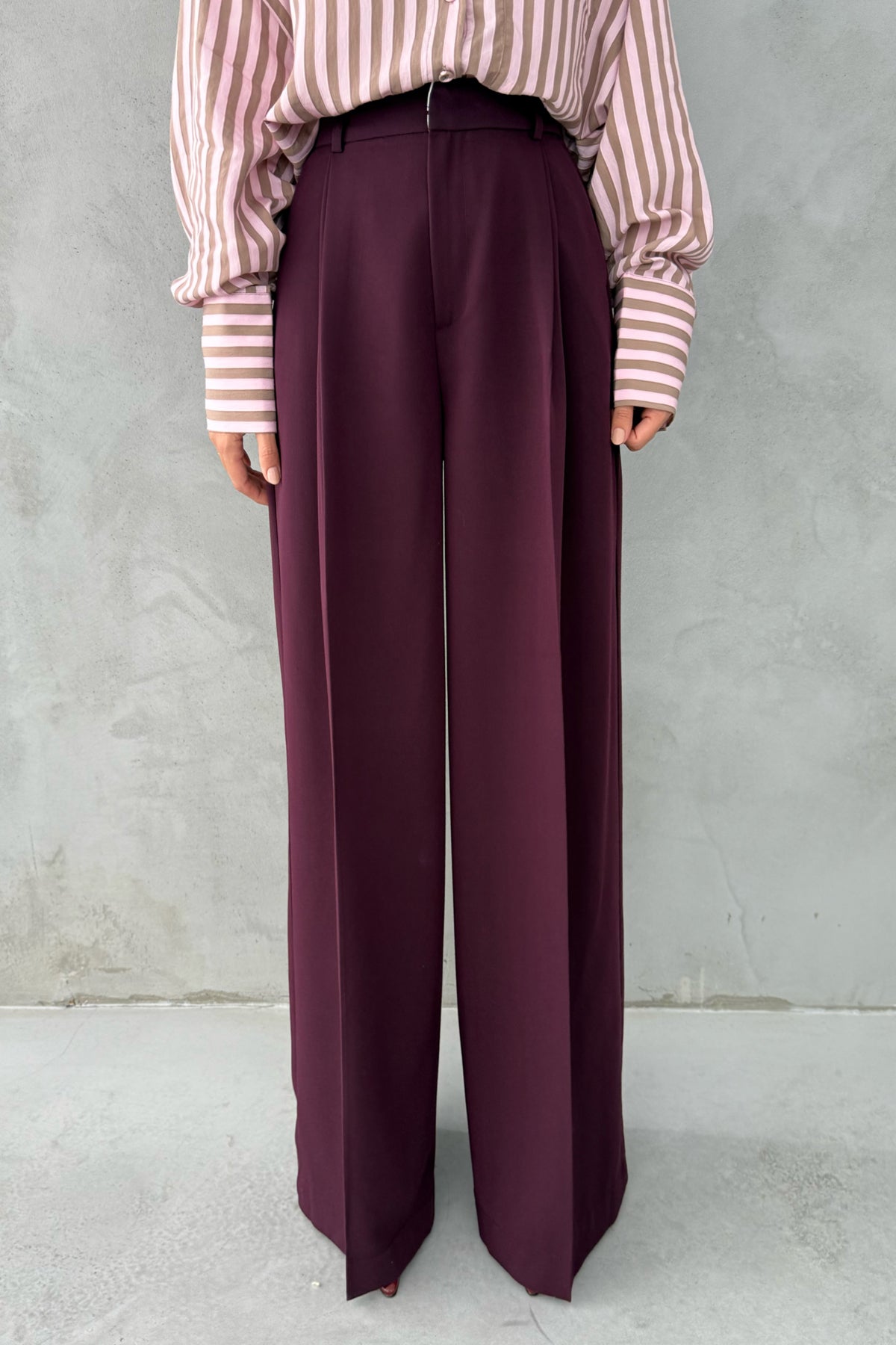 Mürdüm Premium Poliviskon Pantolon SY-3353-Mürdüm