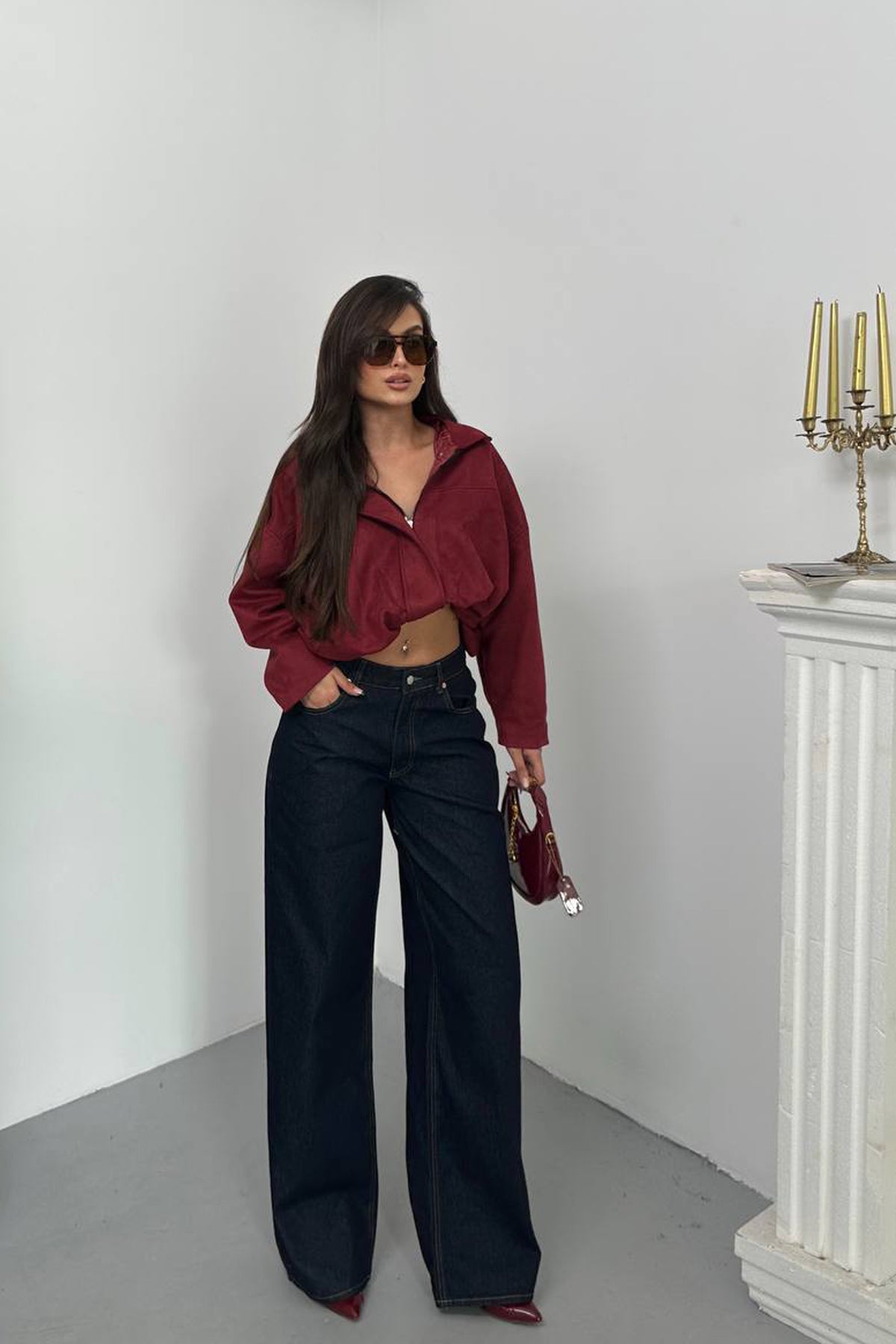 Lacivert Kot Baggy Pantolon SY-3382-Lacivert