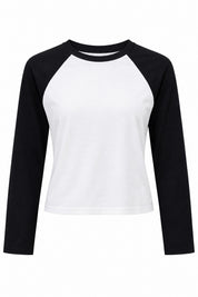 Siyah Reglan Çift Renk Tişört SY-3870-Siyah