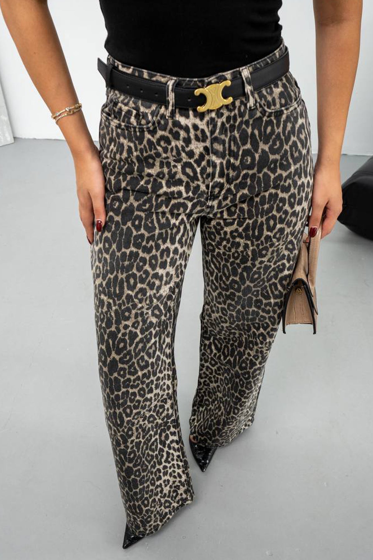 Pinterest Leopar Wide Leg Jean SY-3433-Leopar